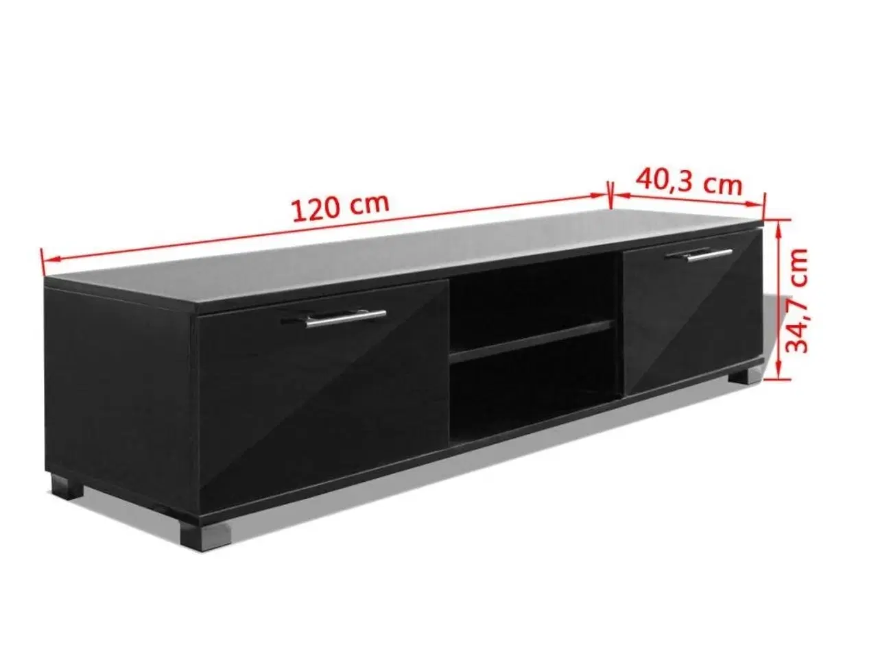 Billede 5 - Tv-bord 120x40,5x35 cm sort højglans