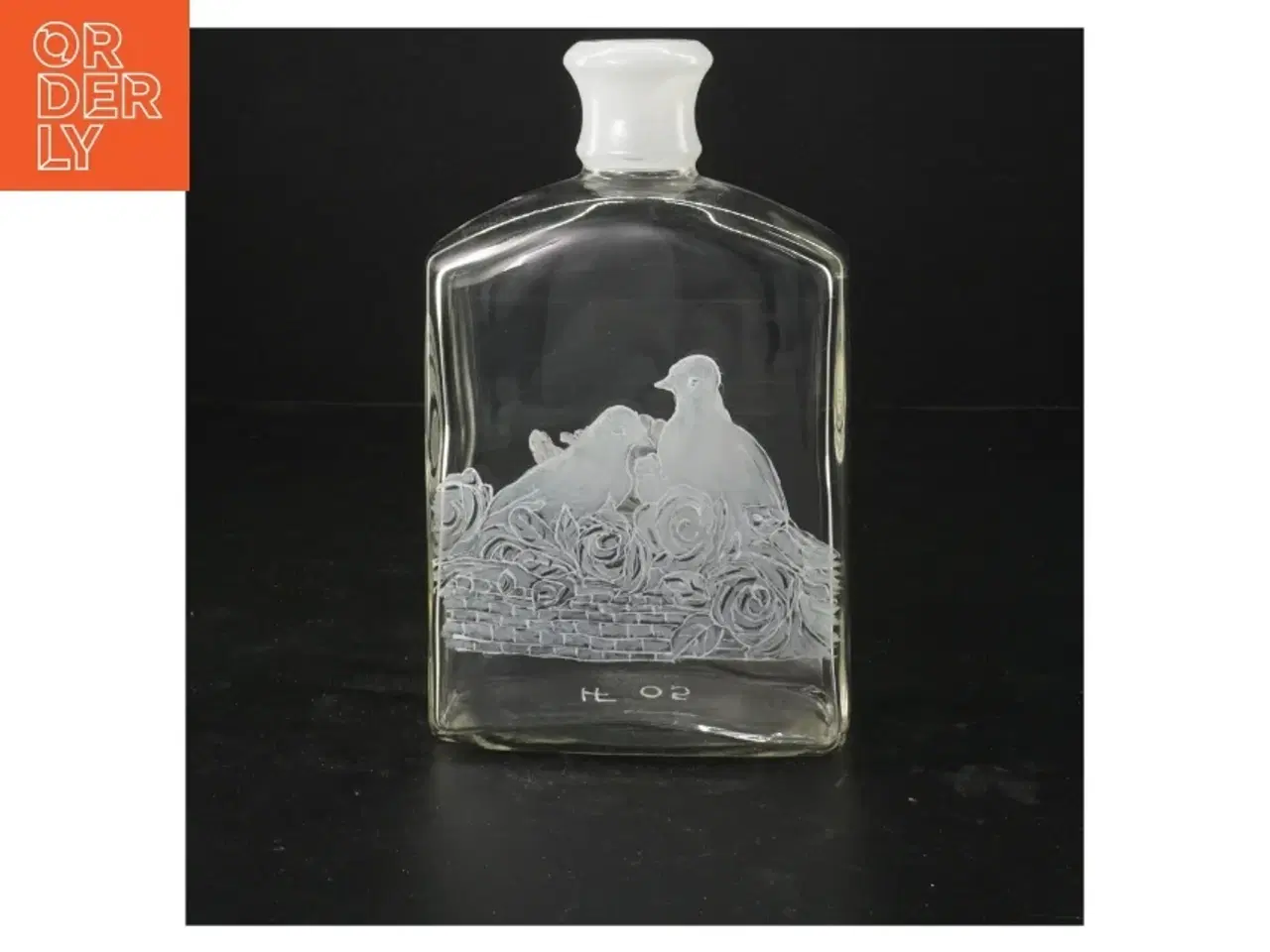 Billede 1 - Dekoreret glasflaske (str. 4,5x10x18 cm)