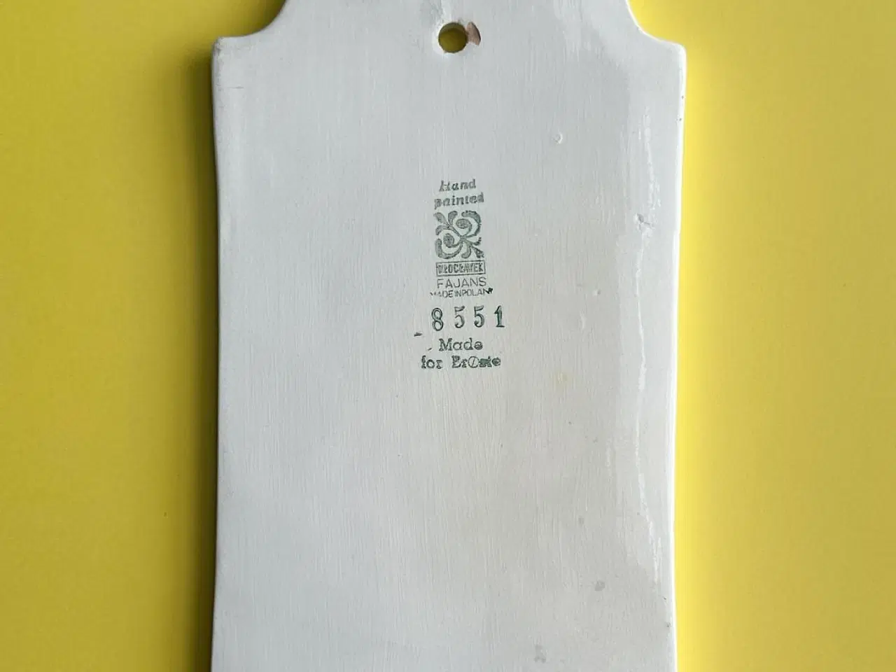 Billede 4 - Polsk bemalet smørebrik, blå/brun