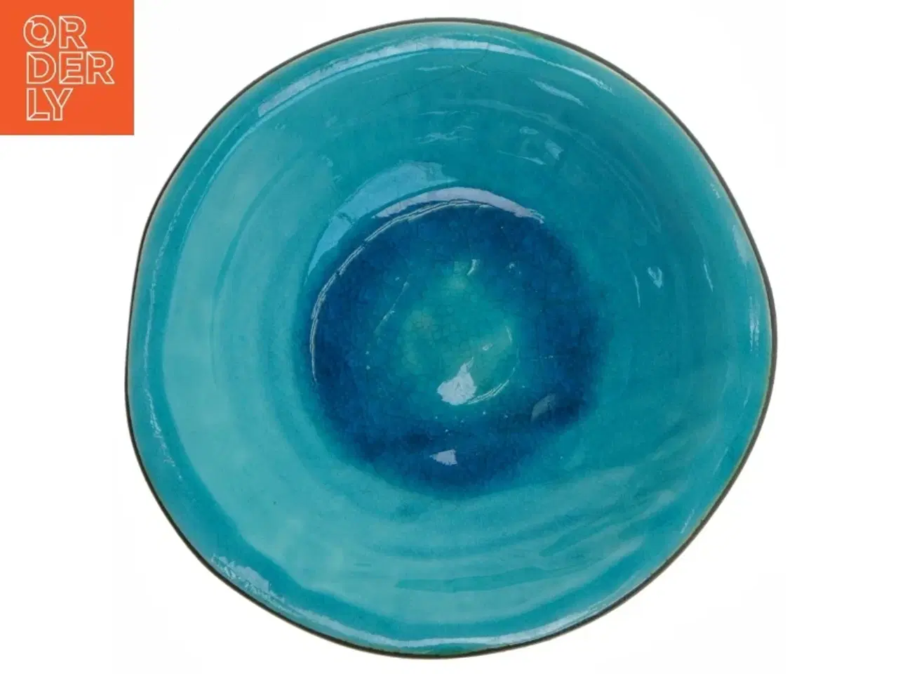 Billede 2 - Blåt keramisk fad (str. Ø 25 cm)