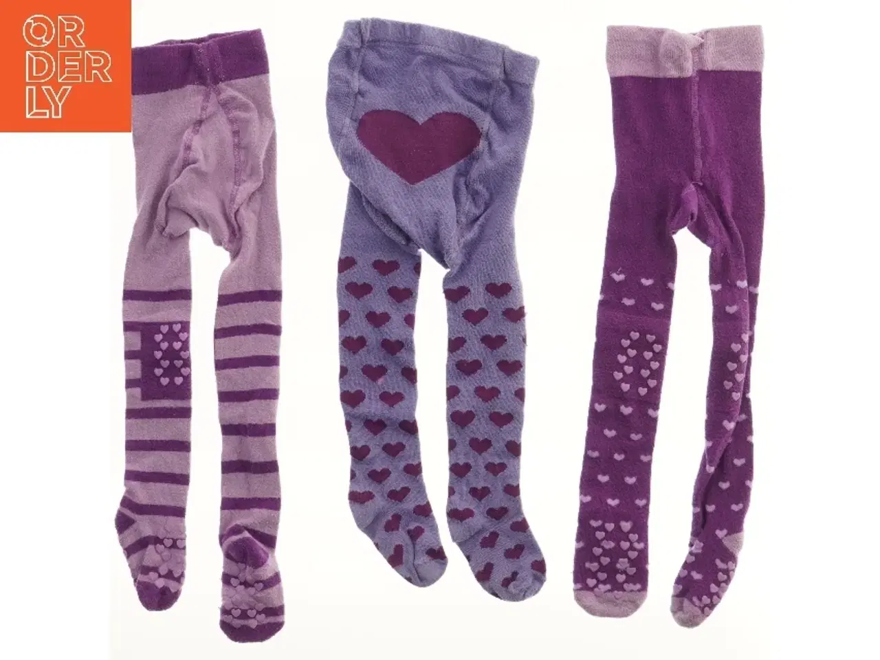 Billede 2 - Børnestrømpebukser med hjerter (str. 98)