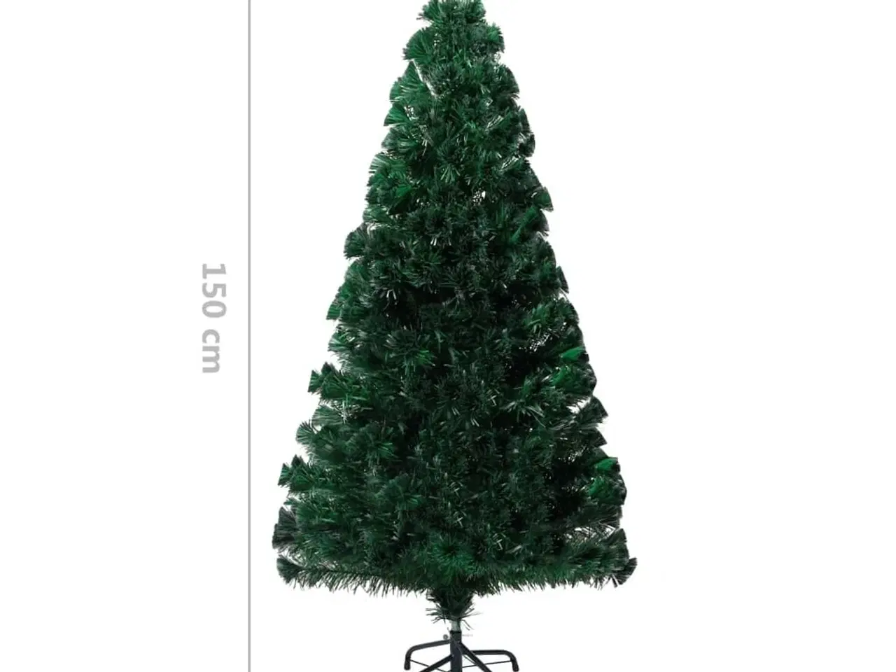 Billede 7 - Kunstigt juletræ med juletræsfod 150 cm fiberoptik grøn
