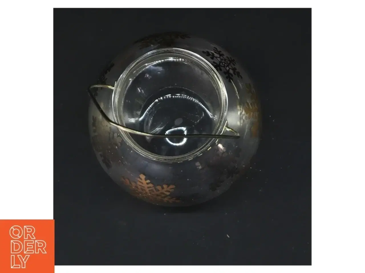 Billede 2 - Glaslanterne med snefnugdesign (str. 9 cm)