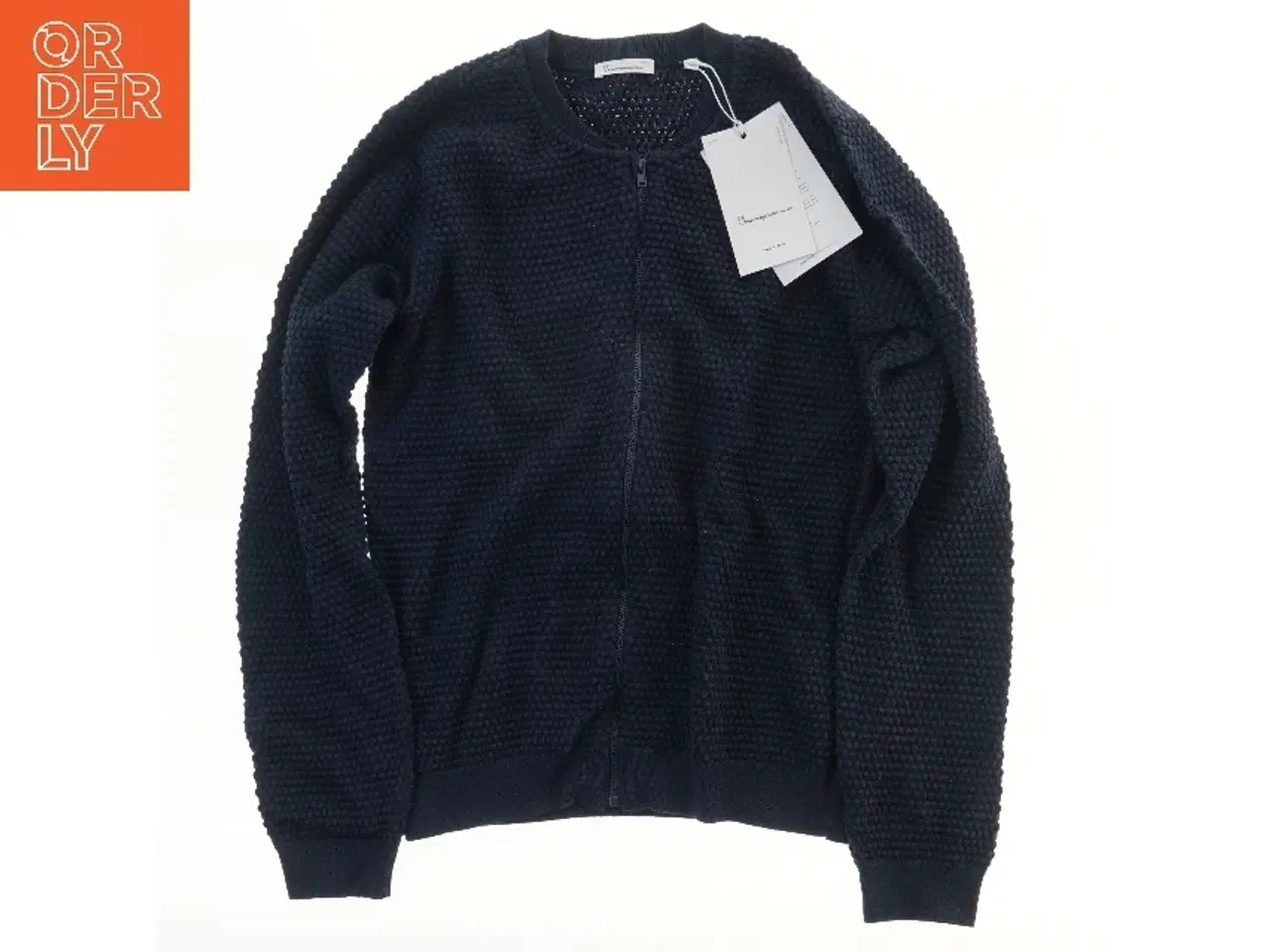 Billede 1 - NY Mørkeblå cardigan med lynlås fra Knowledge Cotton Apparel (str. 158)