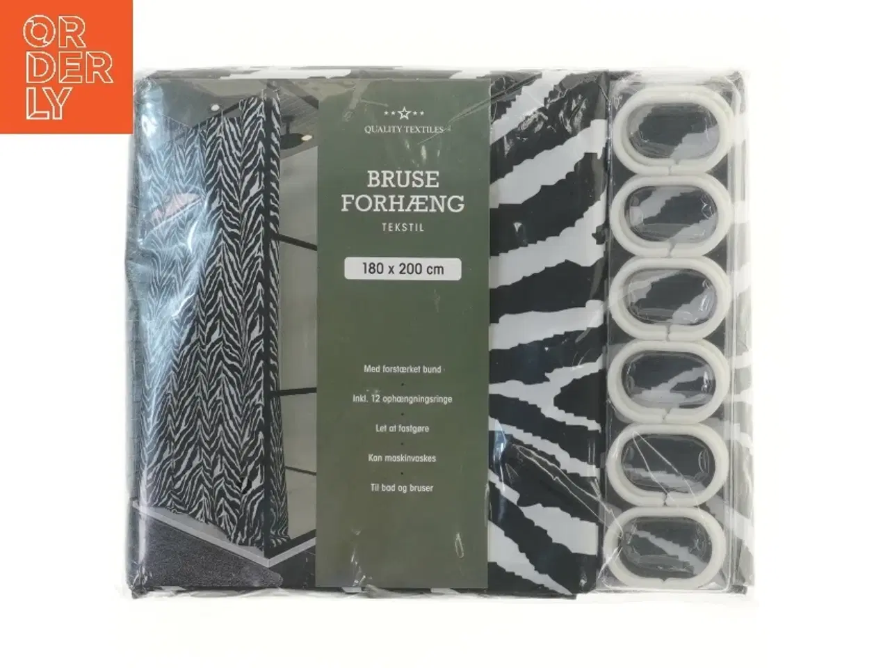 Billede 2 - Bruseforhæng 180x200 cm fra Quality Textiles (str. 180x200 cm)