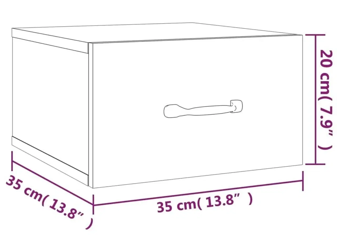 Billede 10 - Væghængte sengeborde 2 stk. 35x35x20 cm sort