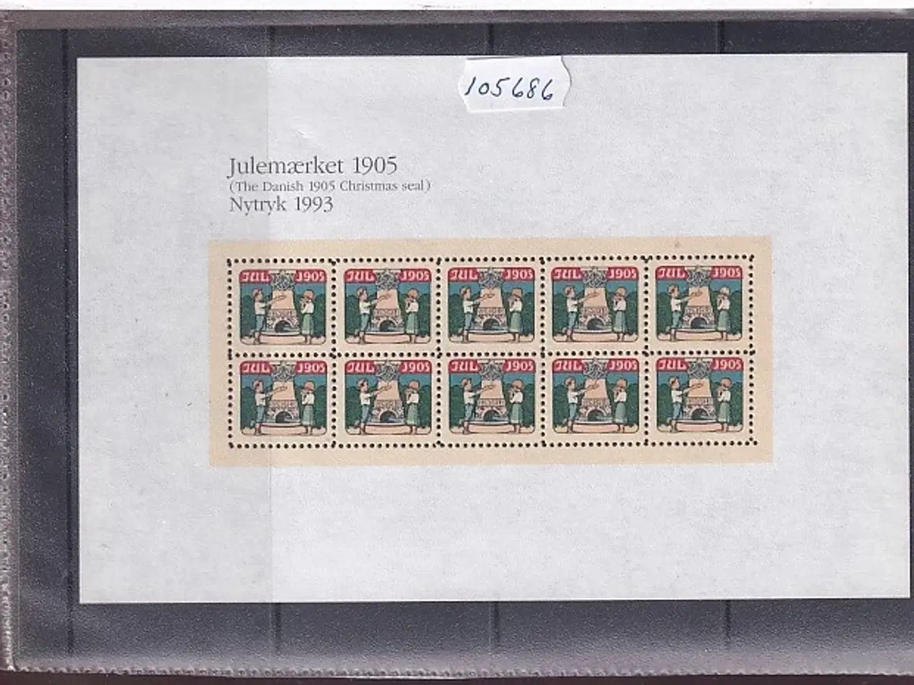 Billede 1 - Danmark julemærkeark nytryk 1905/93 - POSTFRISK