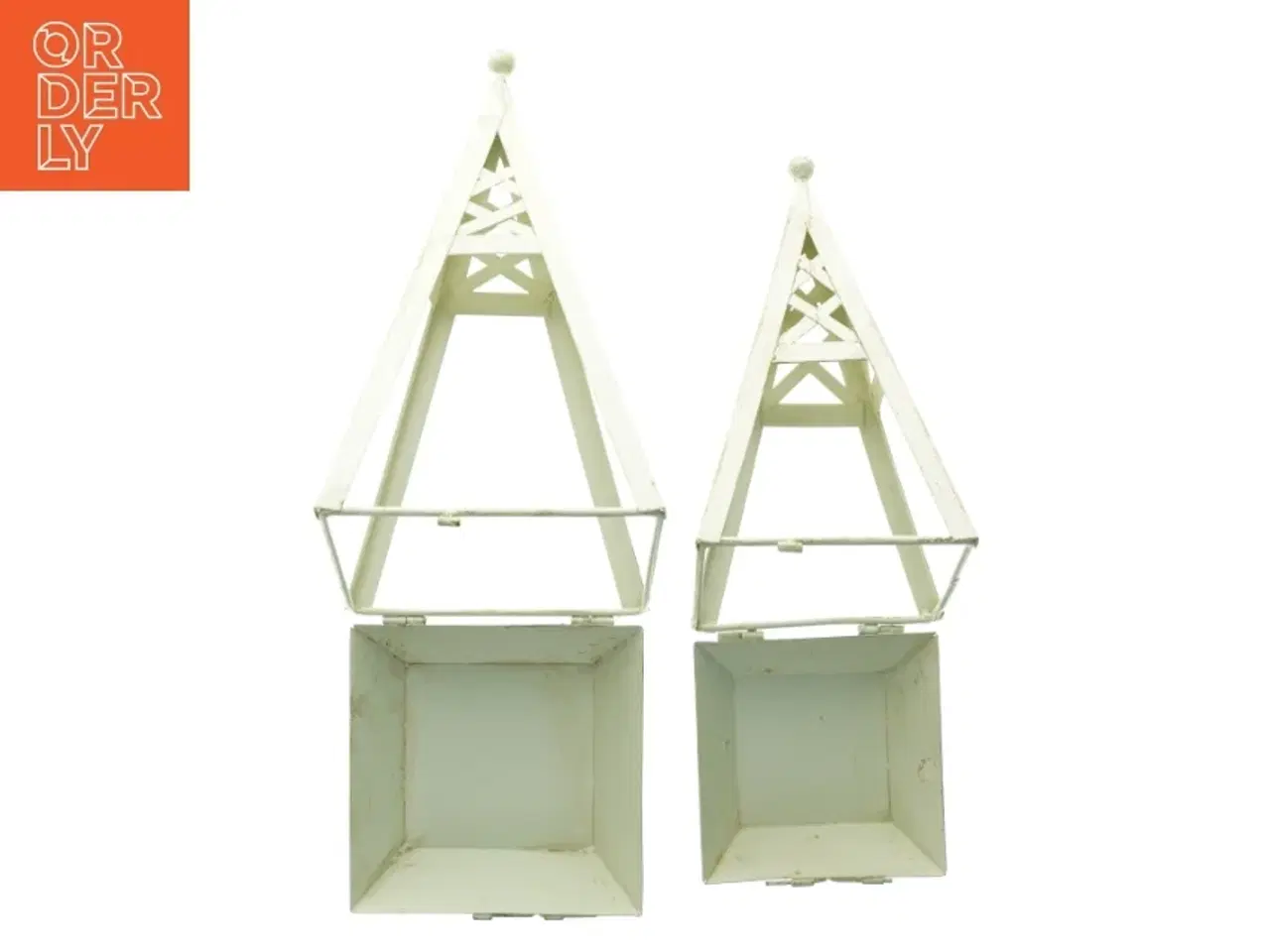 Billede 5 - Metal lanterner (str. 41 x 19 x 19 cm og 35 x 16 x 16 cm)