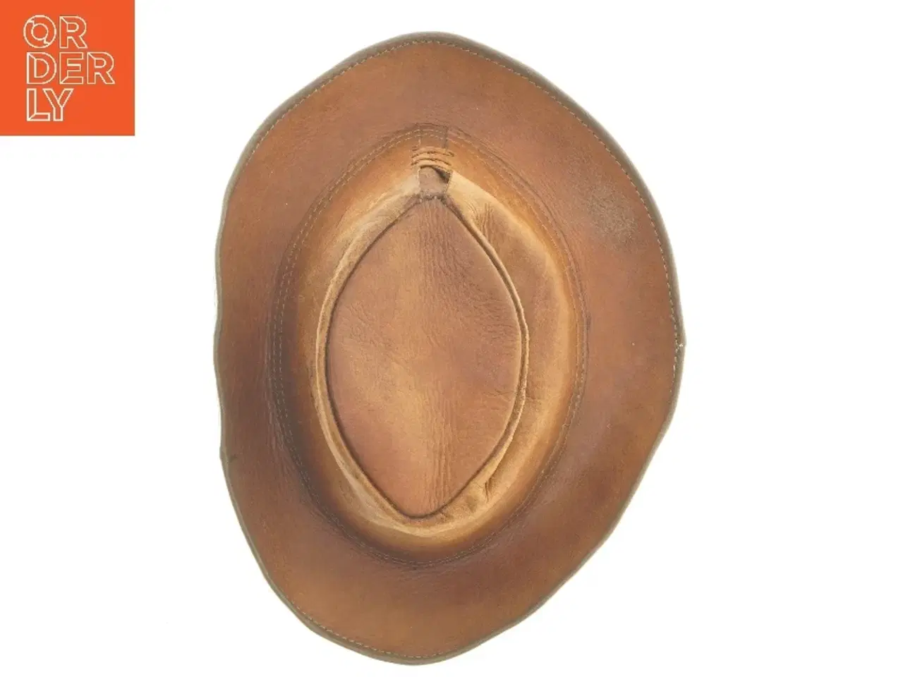 Billede 4 - Brun læderhat (str. Ø 22 cm)