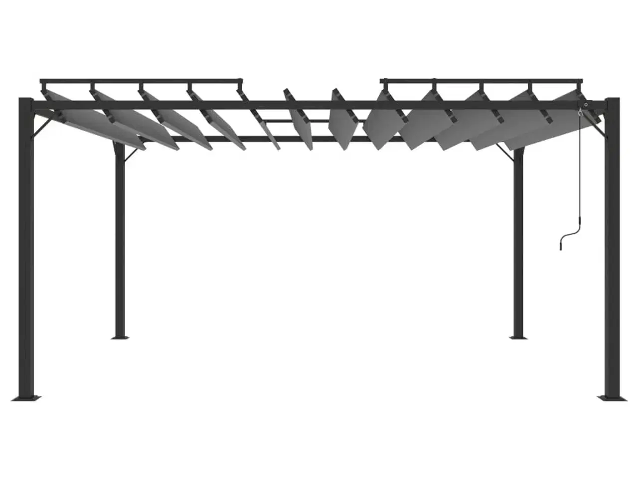 Billede 3 - Pavillon med lameltag 3x4 m aluminium og stof antracitgrå