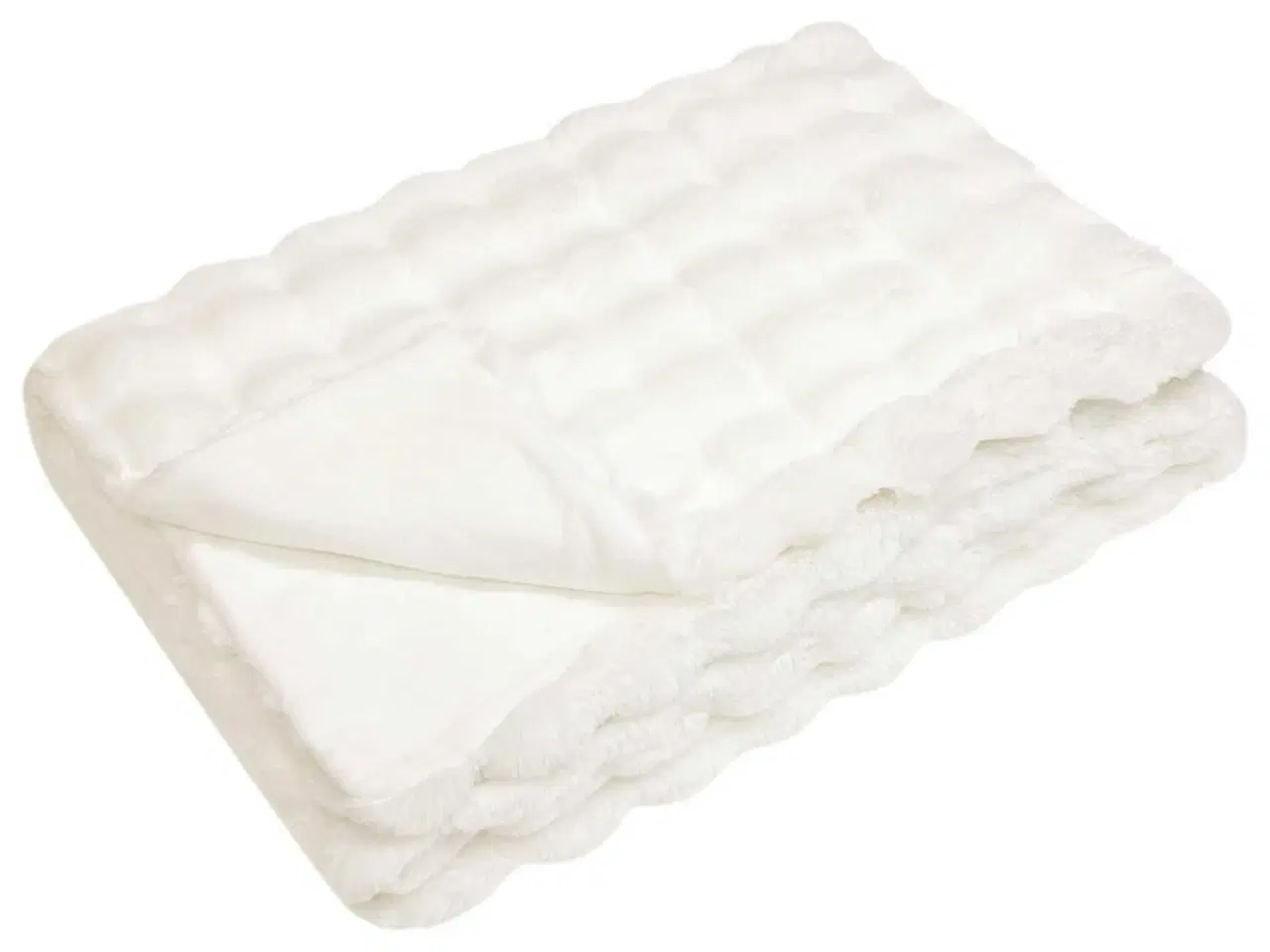 Billede 2 - Faux Kanin Pels Tæppe Hvid 130 x 150 cm Polyester