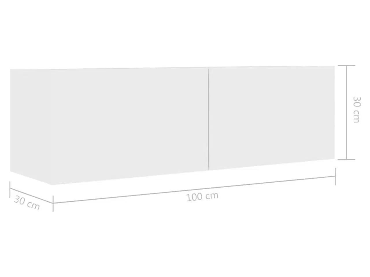 Billede 8 - Tv-bord 100x30x30 cm konstrueret træ hvid