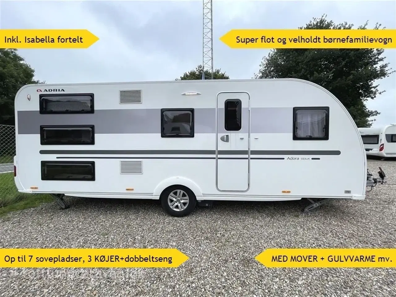 Billede 1 - 2020 - Adria Adora 593 UK   Fantastisk flot FAMILIEVOGN m/MOVER + ISABELLA fortelt, 7 sovepladser