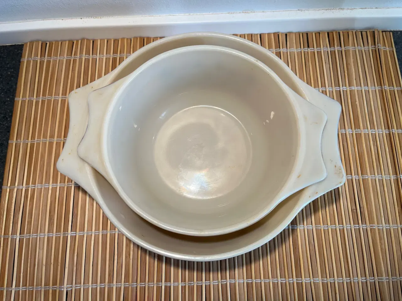 Billede 4 - Sæt med 2 vintage Pyrex England rustikke træ/skovm