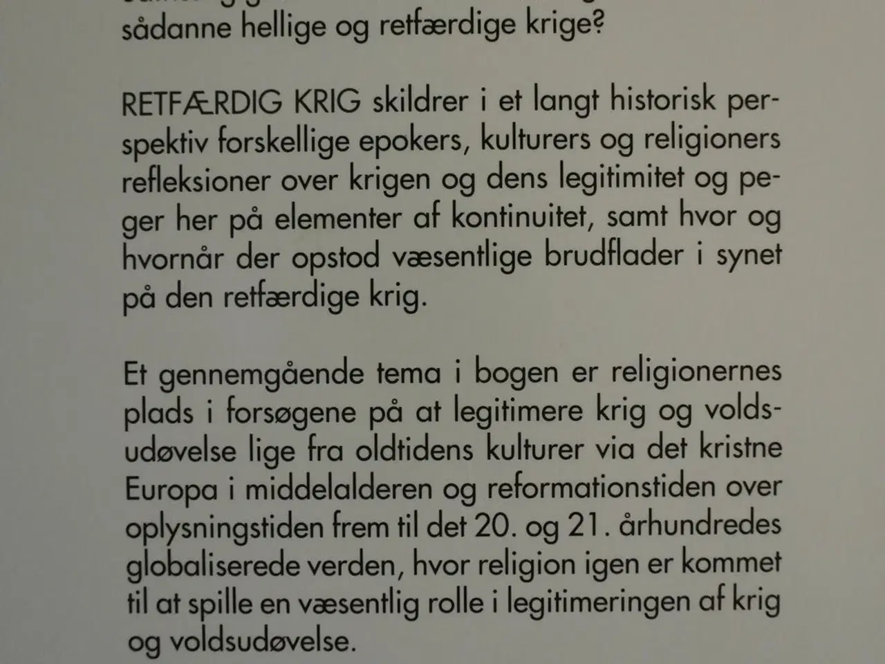 Billede 3 - retfærdig krig - om legitimeringer af krig og vold