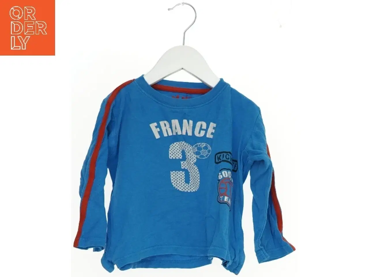 Billede 1 - Langærmet bluse med 'FRANCE 3' tryk fra Mads & Mette (str. 98)