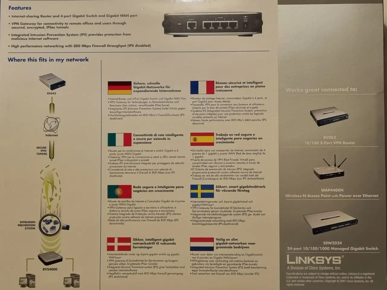 Billede 3 -  Linksys RVS4000 4-Port Gigabit Security Router