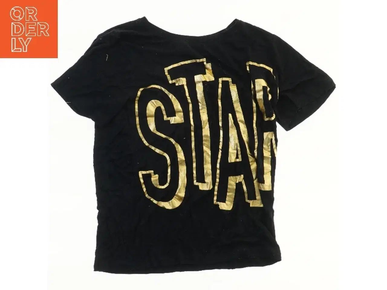Billede 1 - Sort T-shirt med stort guldfarvet STAR-print fra Royal Rebels (str. 134)