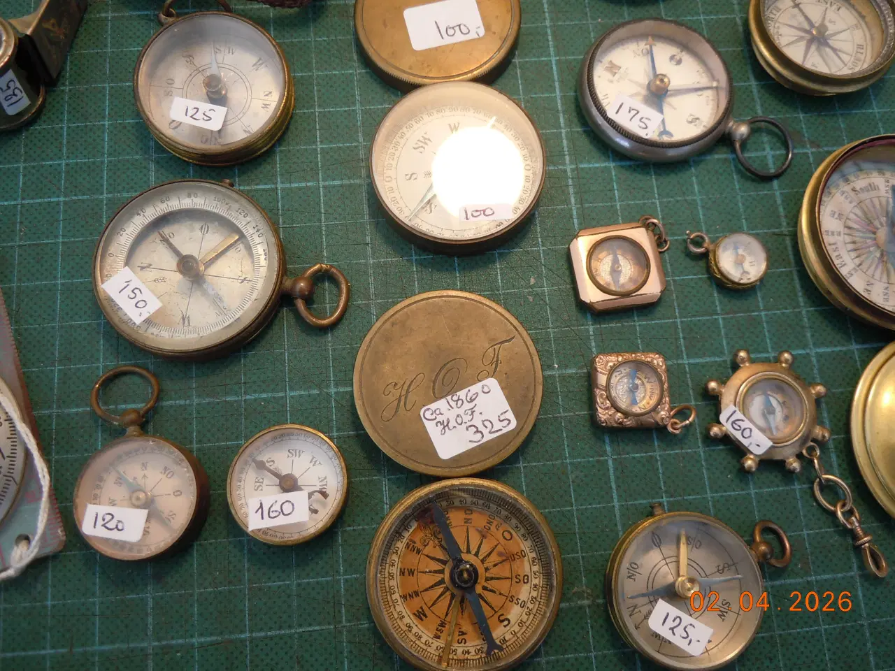 Billede 10 - Samling kompasser, Solur, træ, messing, bronze M.V