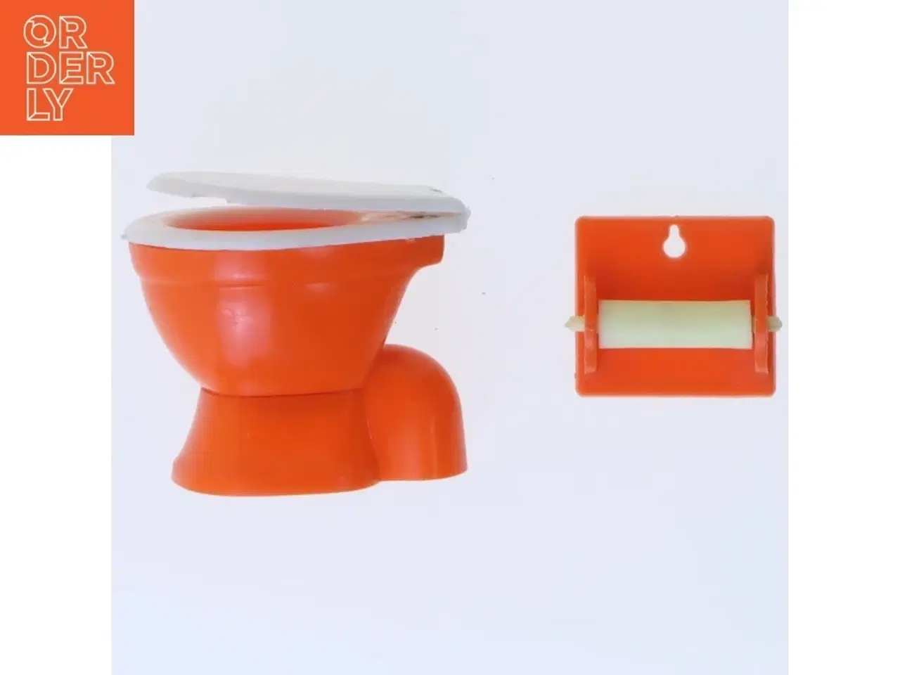 Billede 2 - Miniature toilet og toiletpapirholder (str. 4,5x4,5 cm)