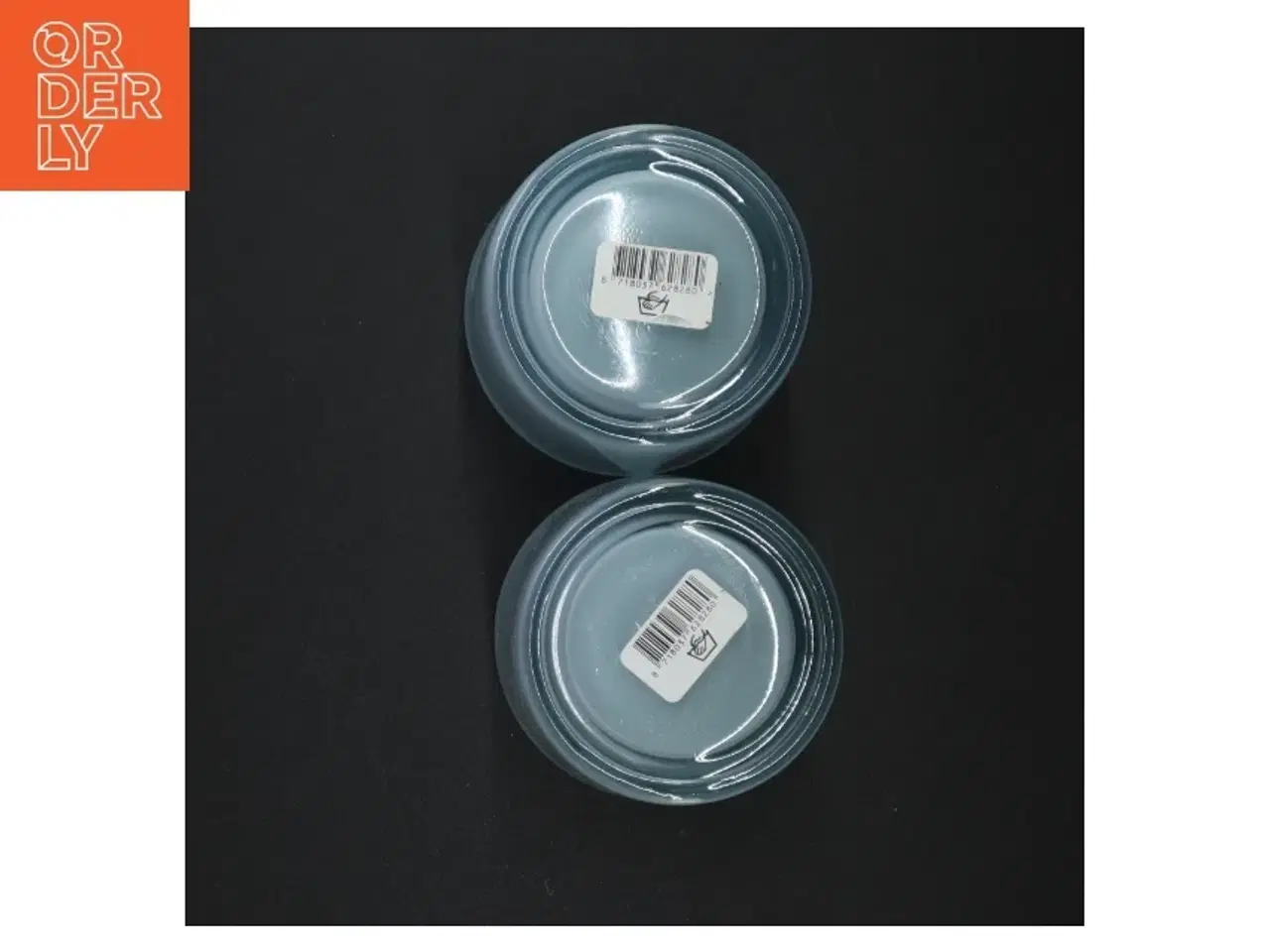 Billede 3 - Lysestager i blåt glas (str. 8 x 9 cm)