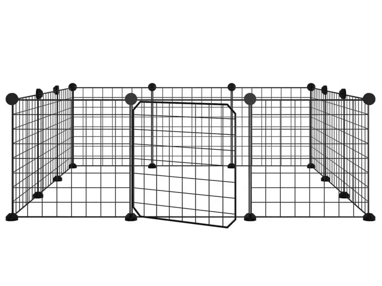 Billede 2 - 12-panels kæledyrsindhegning med låge 35x35 cm stål sort