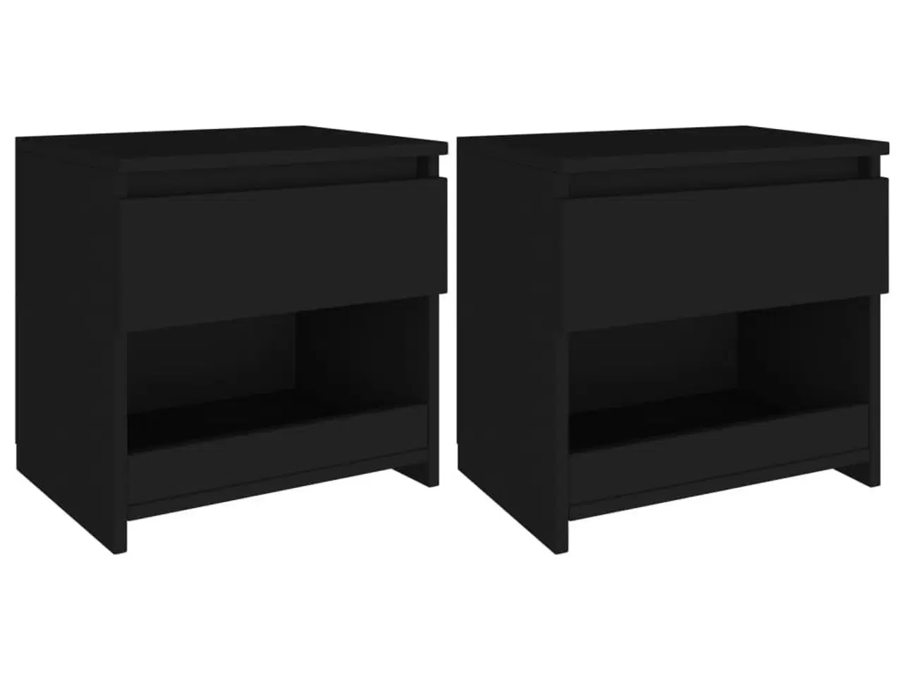 Billede 1 - Sengeborde 2 stk. 40x30x39 cm konstrueret træ sort