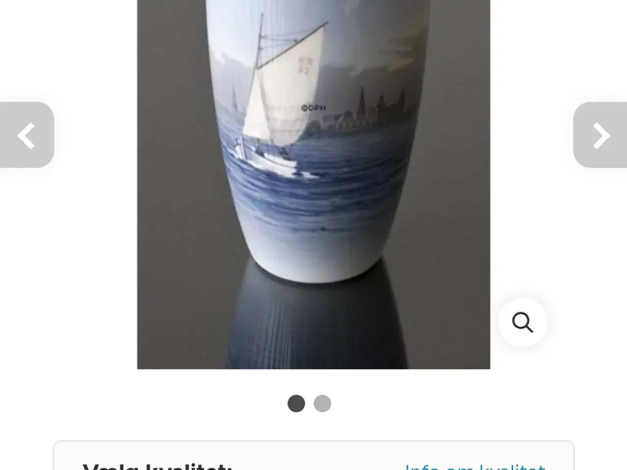 Billede 5 - Royal copenhagen vase med sejlskib