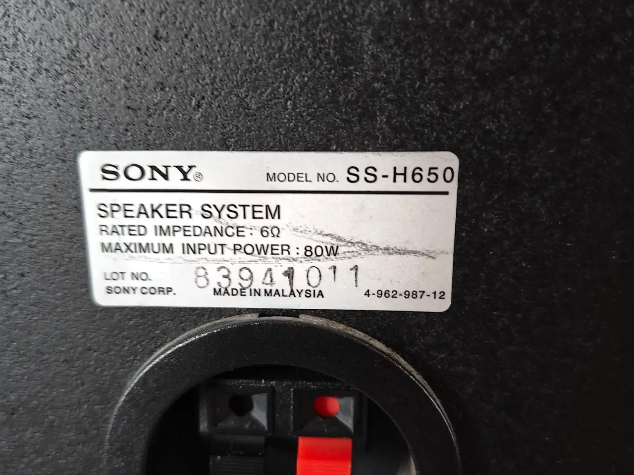 Billede 5 - Sorte bookshelf Sony Højttalersæt, Model SS-H650