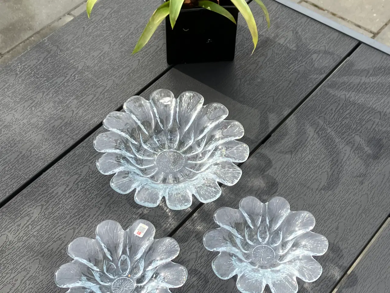 Billede 1 - Holmegård glasskåle. "Solsikke", ø 17 - 18 - 23cm 