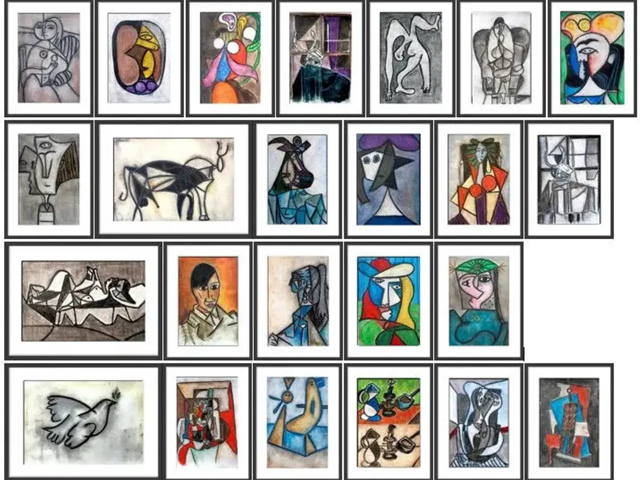 Billede 1 - Forskellige akvareller, Picasso interpretationer