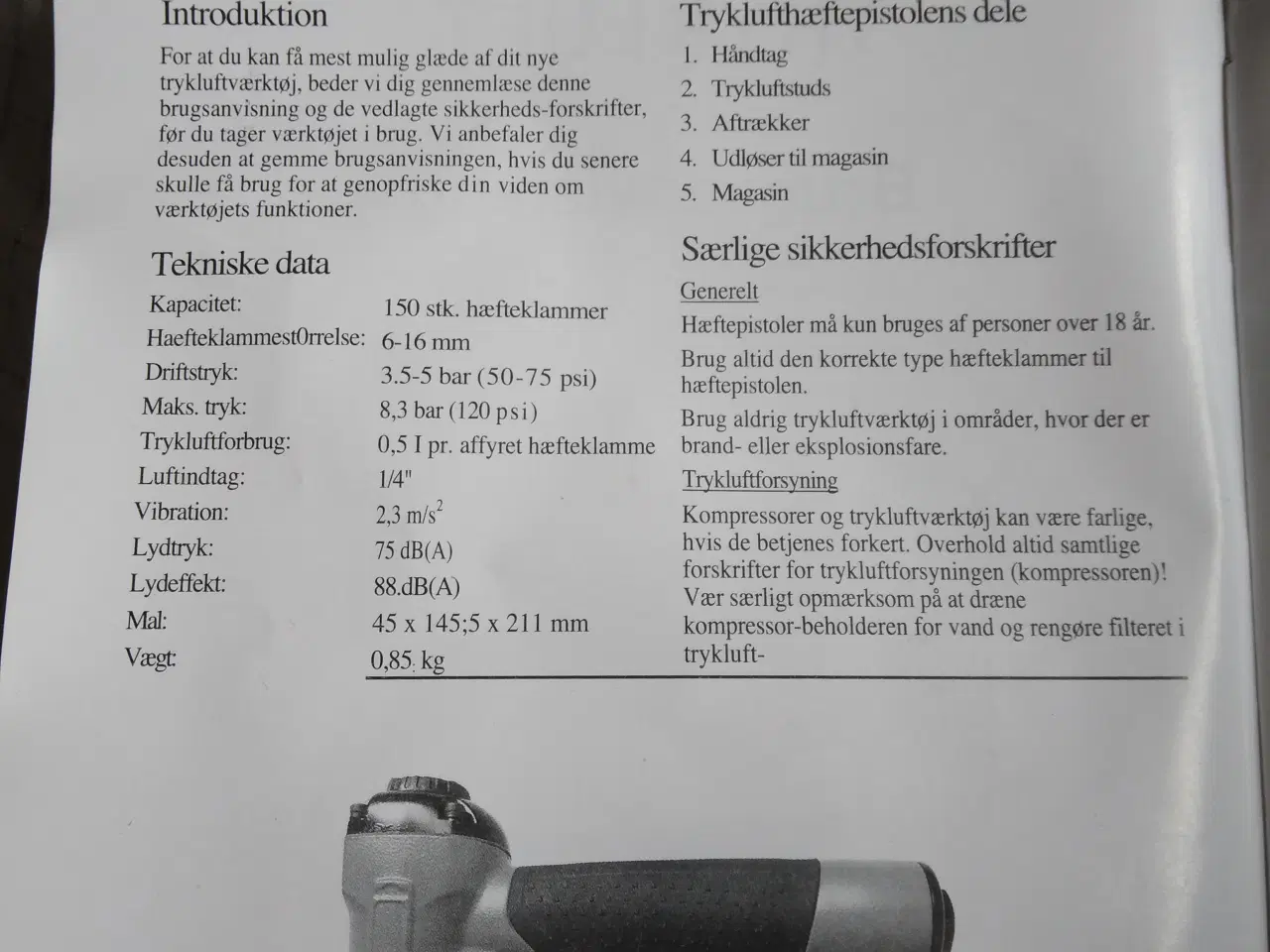 Billede 11 - Hæftepistol til trykluft med kuffert