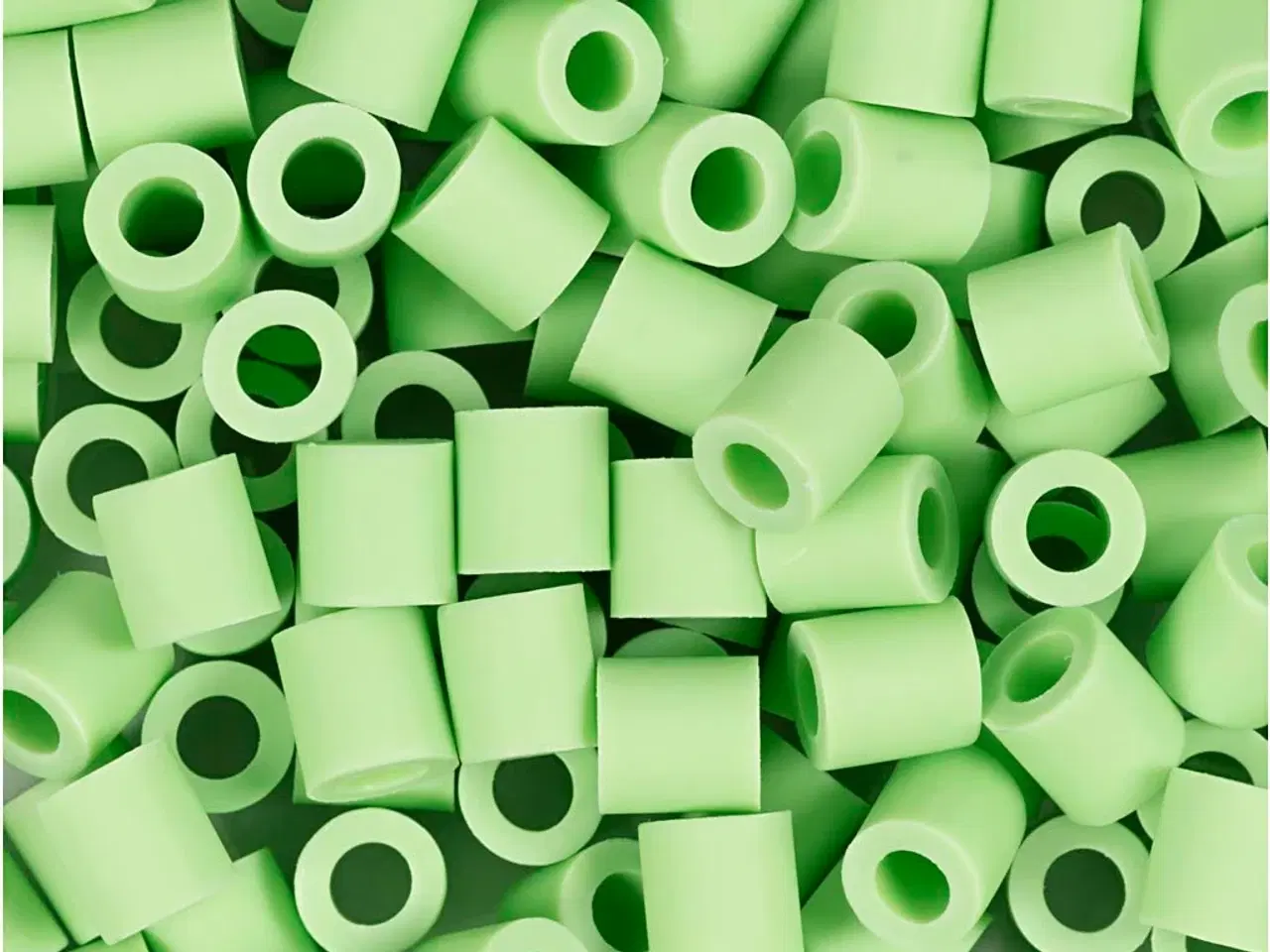 Billede 1 - NABBI BioBeads Rørperler, Pastelgrøn, 1000 stk.