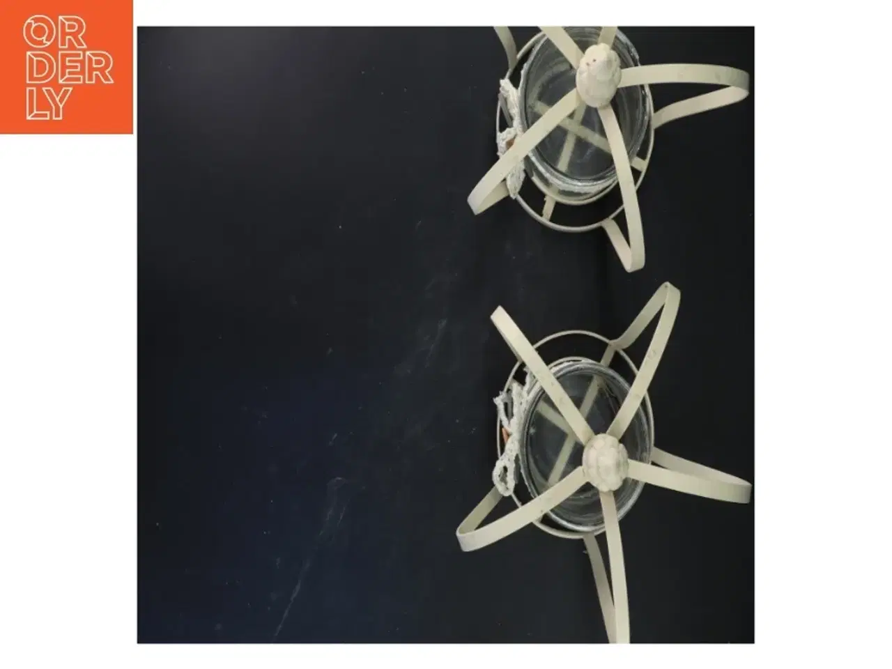 Billede 2 - Vintage stil lysestager med hjertepynt (str. 23x22 cm)