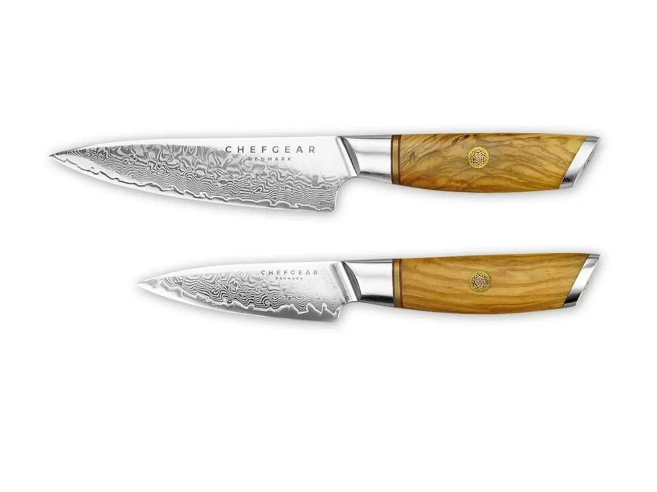 Billede 1 - Køkkenknivsæt udført i 73 lags pulverstål.