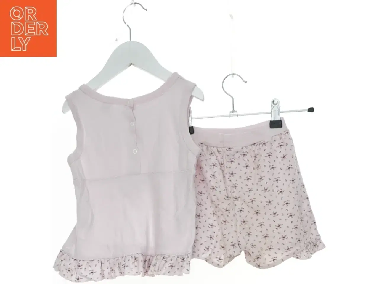 Billede 2 - Lyserødt sommersæt med svane motiv fra Hoppikid (str. 80)