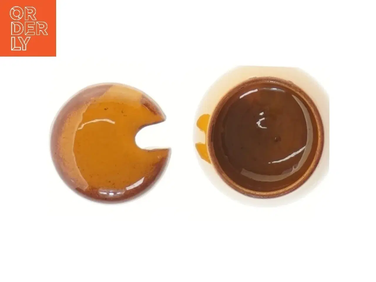 Billede 2 - Keramik sennepskrukke med låg (str. 6,5 cm)