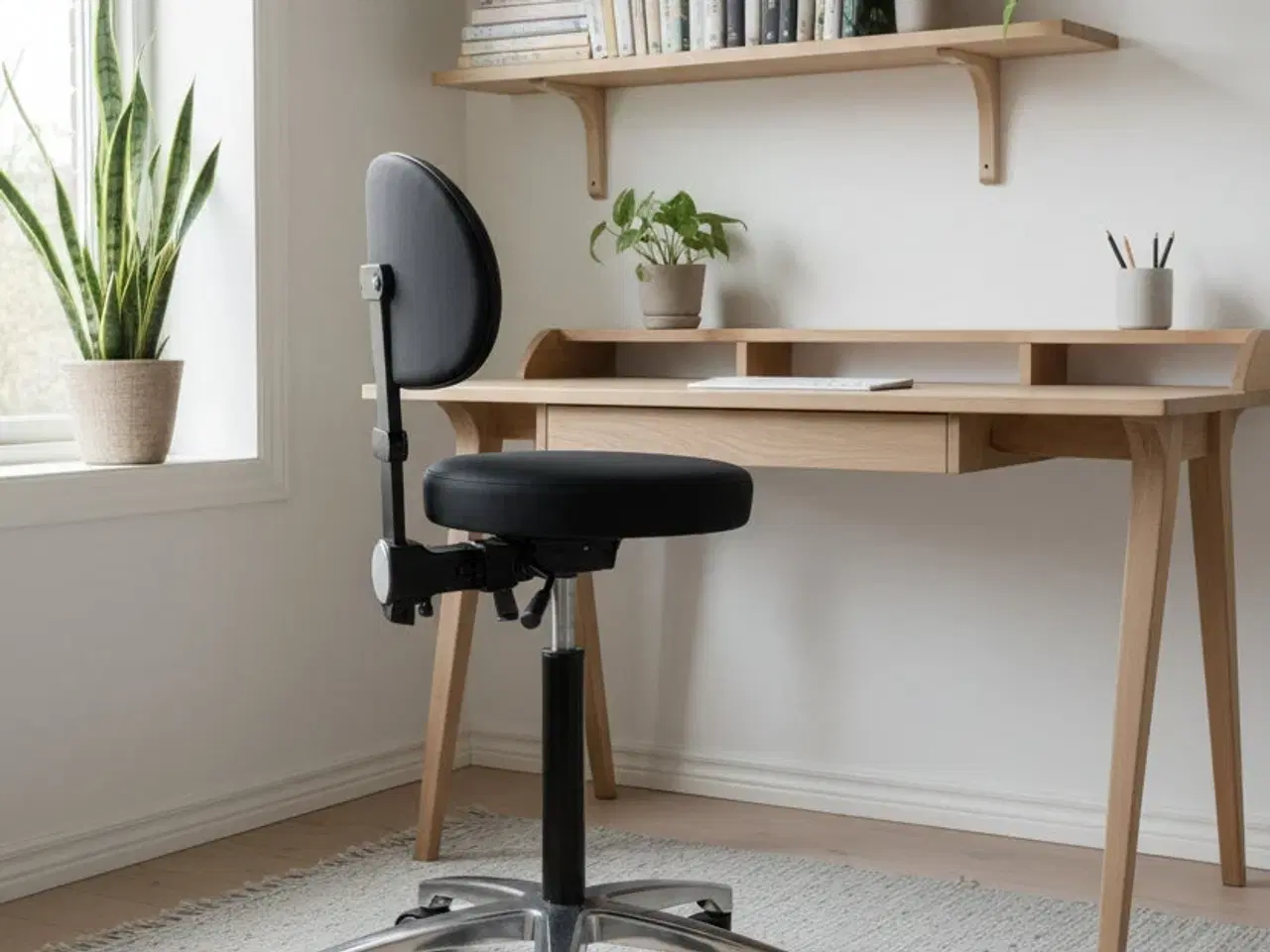 Billede 2 - RH Support 4511 Kontorstol – Sort/Krom Stel