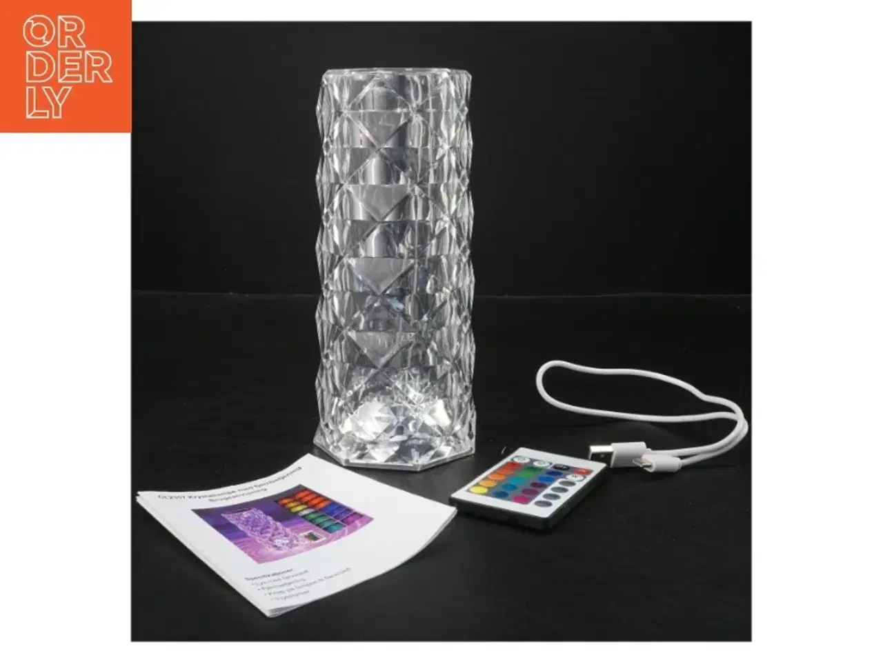 Billede 2 - Krystallampe med fjernbetjening fra Superbrugsen (str. 20 cm)