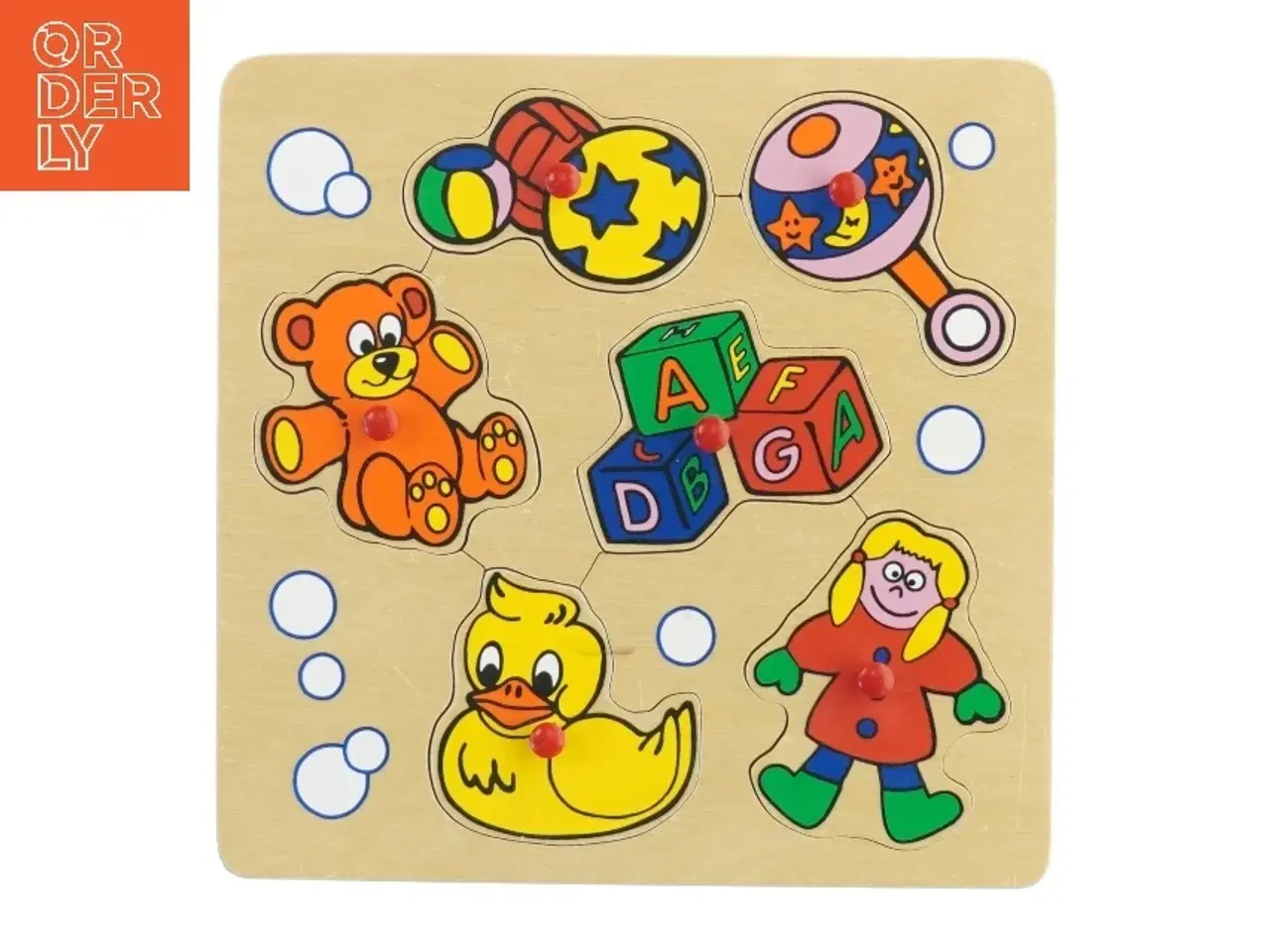 Billede 1 - Træpuslespil med børnemotiver (str. 19x19 cm)