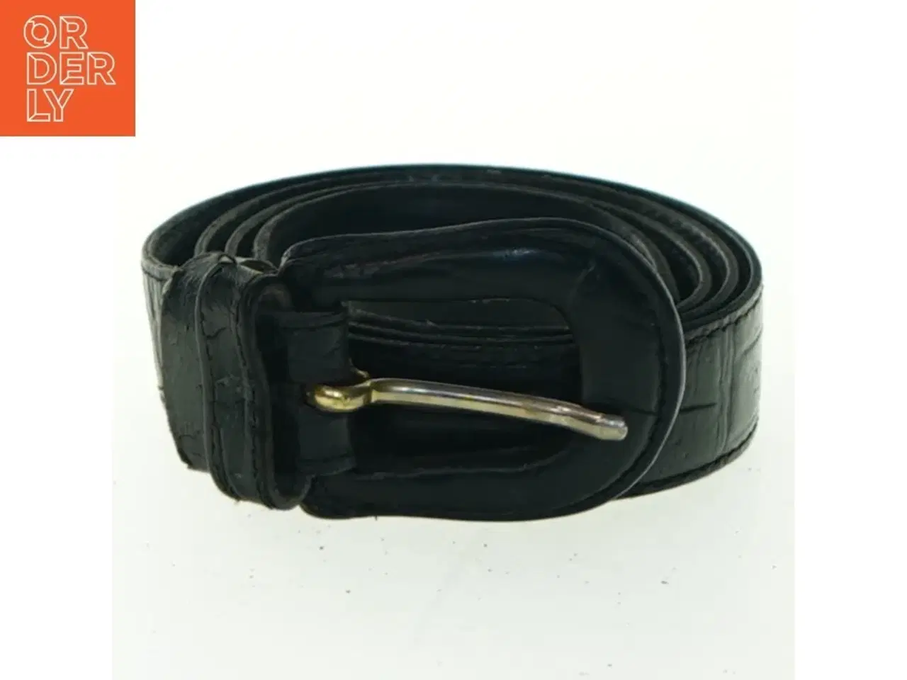 Billede 1 - Sort læderbælte (str. 75 cm - første hul)