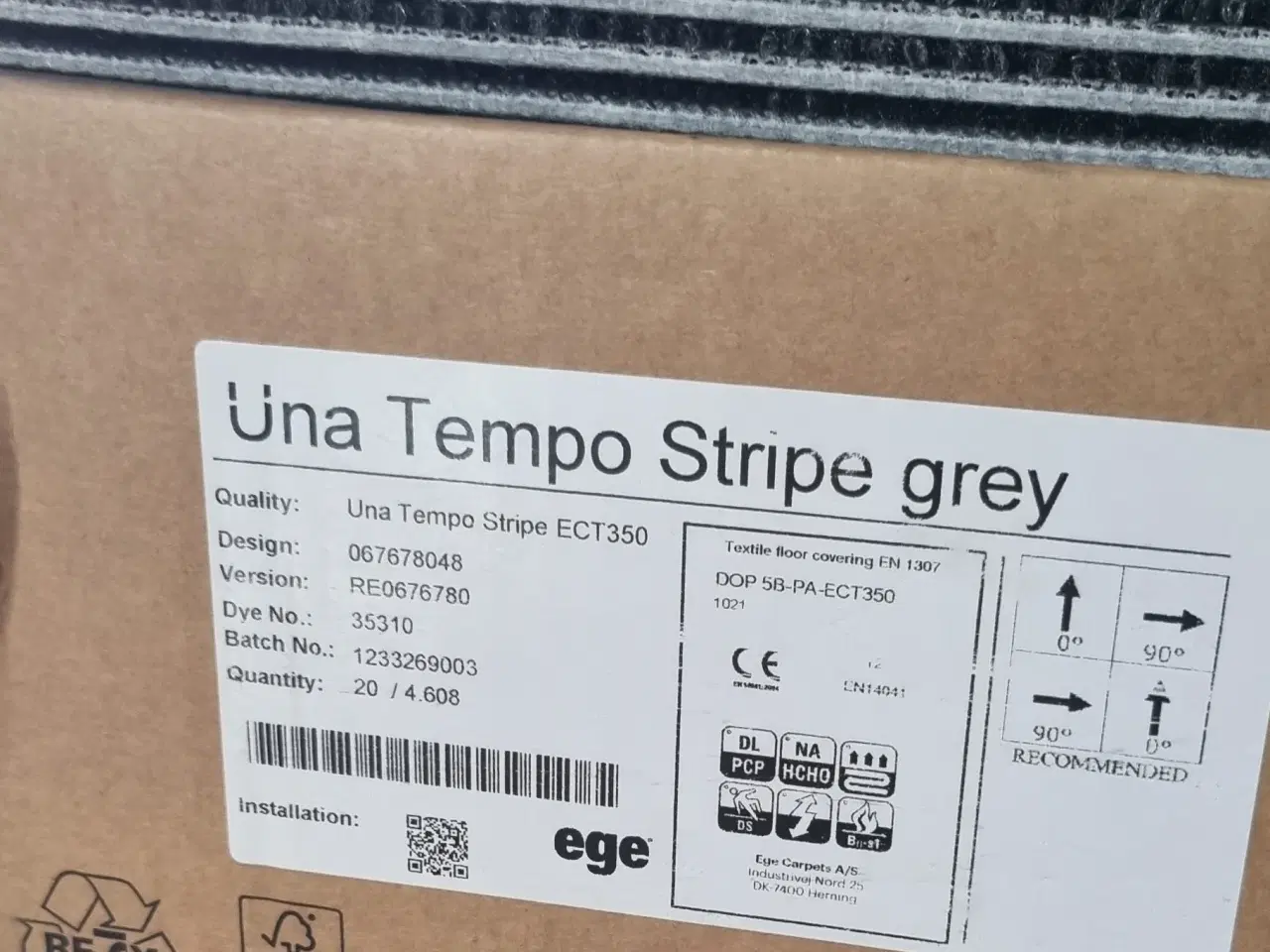 Billede 3 - Tæppefliser Nye - Una striped grey - 12 m2