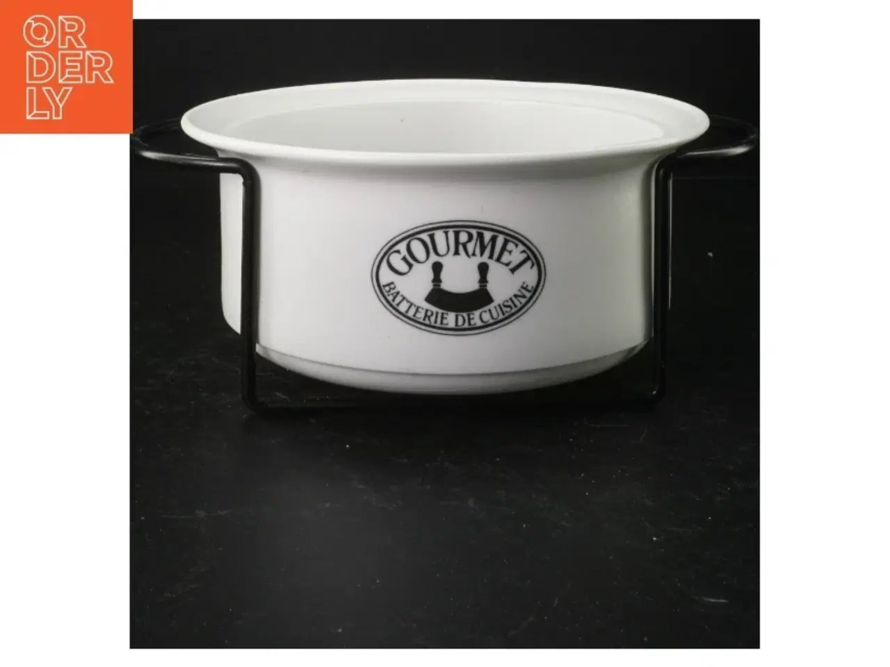 Billede 1 - Emaljeret fad med stativ fra Gourmet (str. 20 x 10 cm)