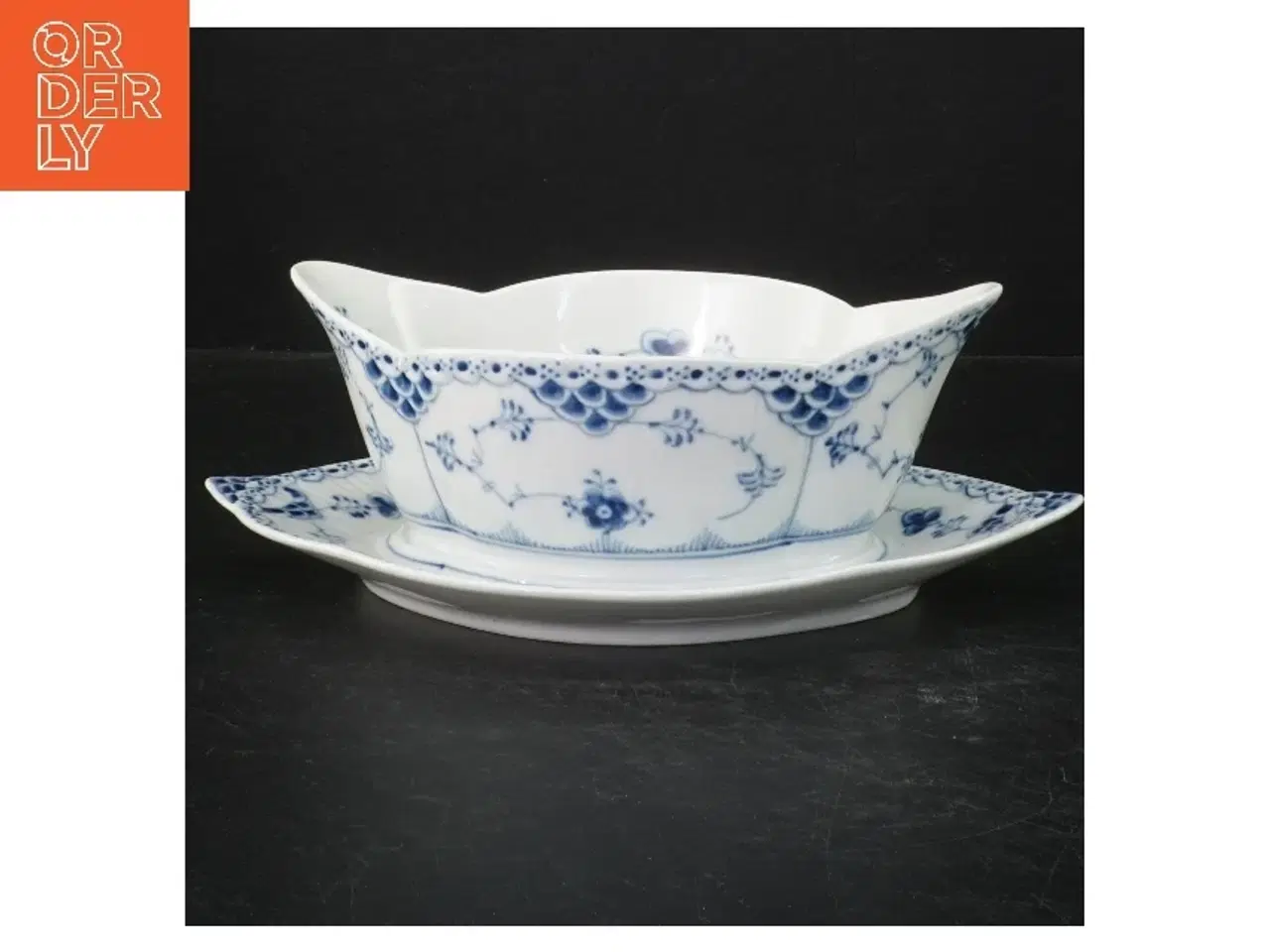 Billede 1 - Musselmalet porcelænsskål og underfad fra Royal Copenhagen (str. 26 cm)