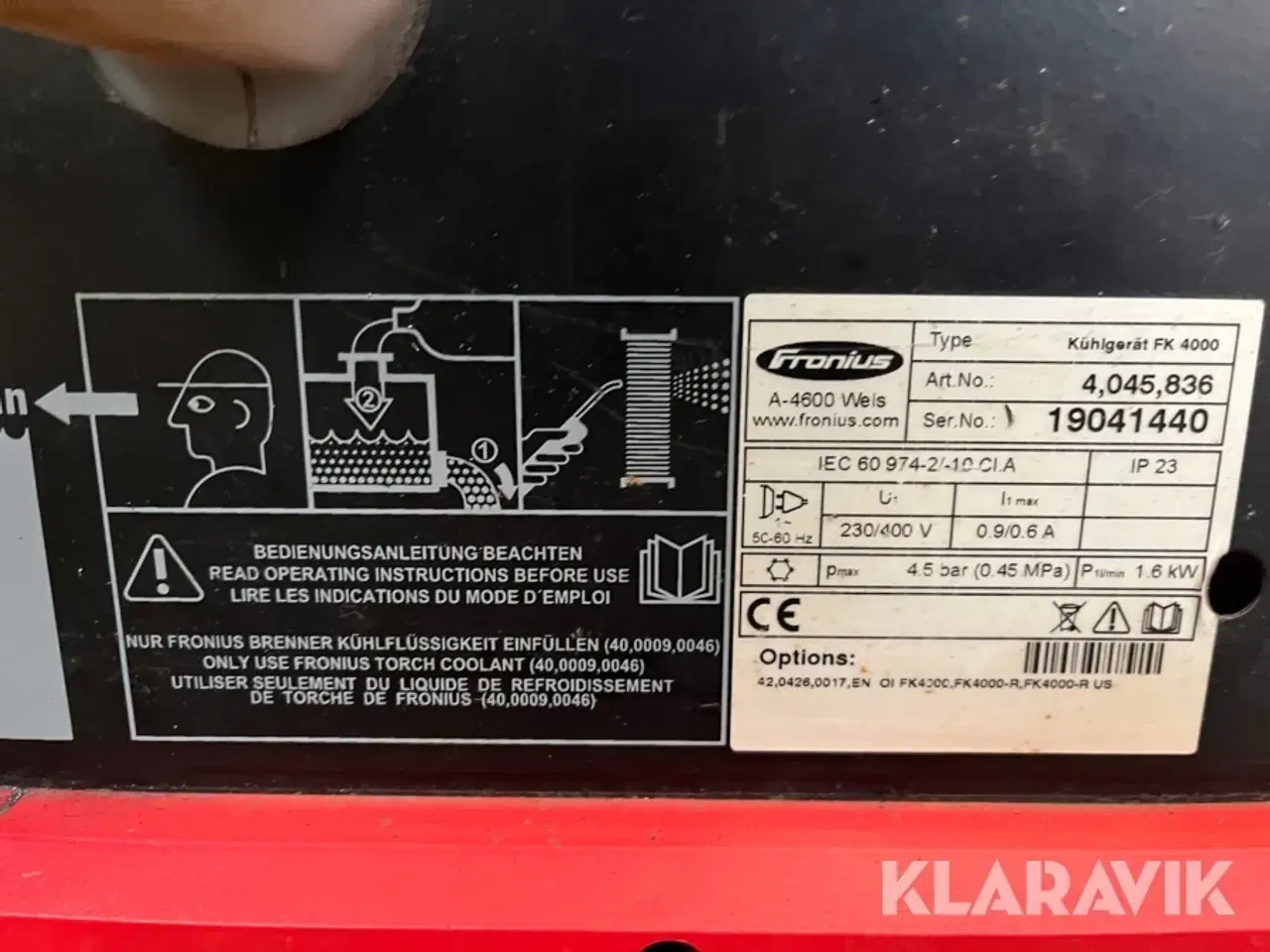 Billede 8 - Svejser Fronius Transpuls Synergic 4000 vandkølet