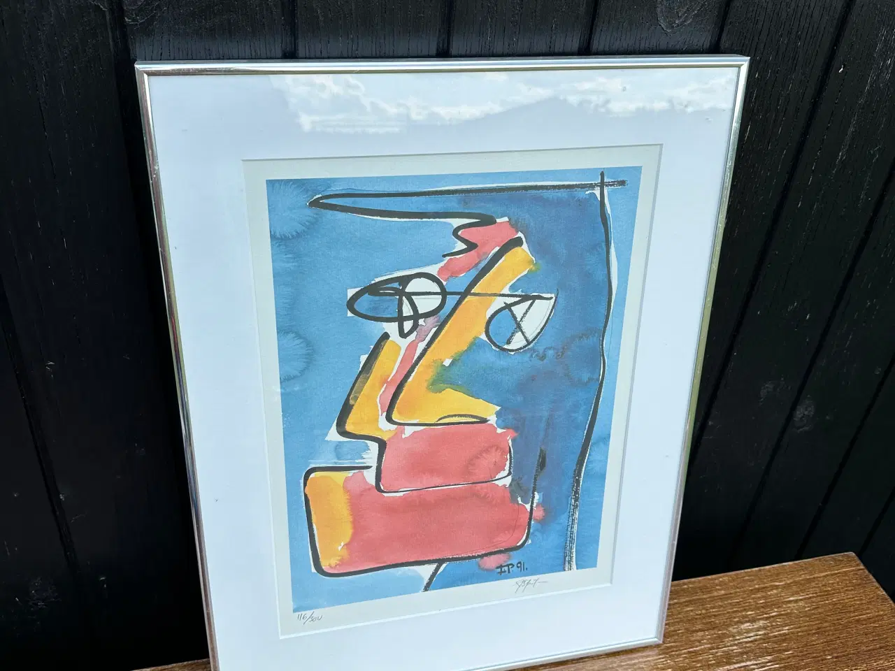 Billede 1 - Farvelitografi, signeret (retro)