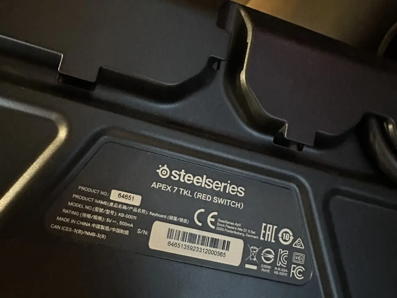 Billede 3 - Steelseries Apex 7 TKL (Red Switches)