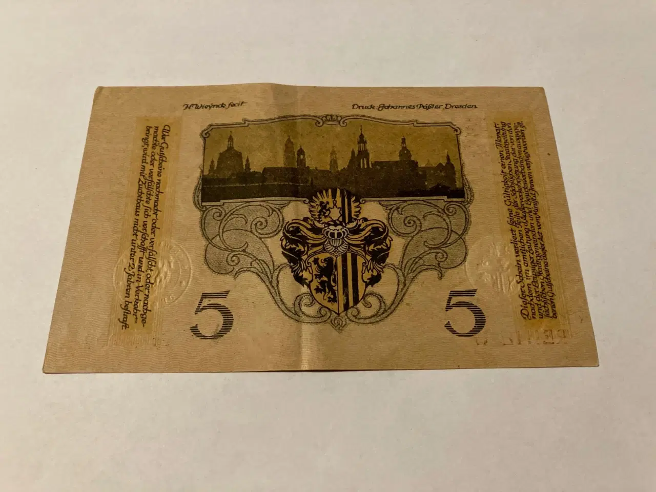 Billede 2 - 5 Mark Dresden 1918 Germany