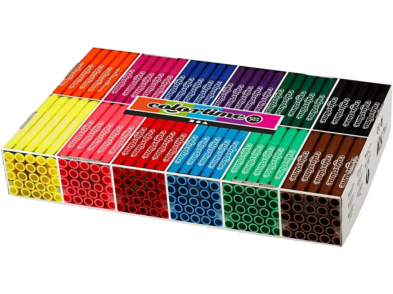 Billede 1 - Colortime Tusch, streg 5 mm, standardfarver, 12x24stk./ 1 pk.