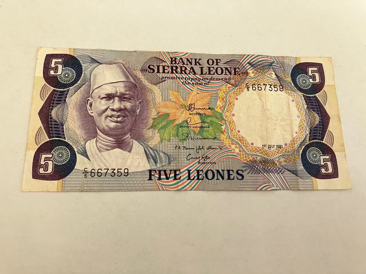 Billede 1 - 5 Leones Sierra Leone 1981 - Rare